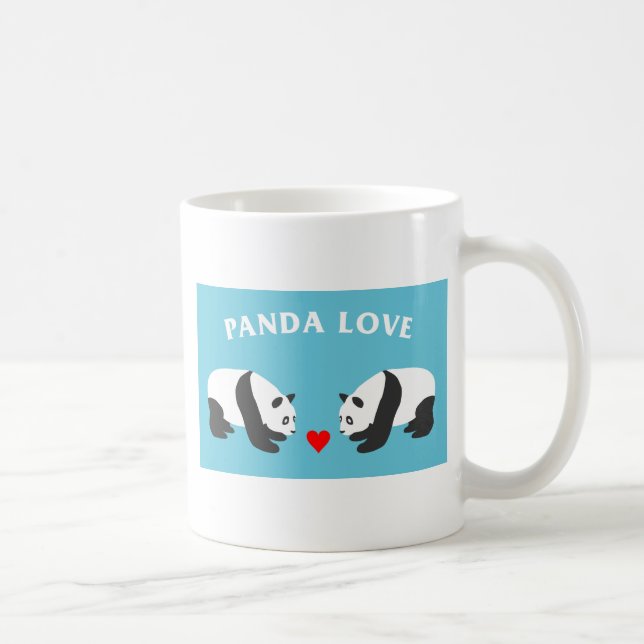 Panda Love (Blue) Coffee Mug (Right)