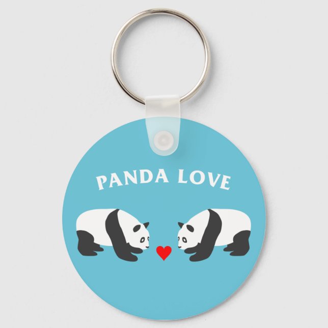 Panda Love (Blue) Key Ring (Front)