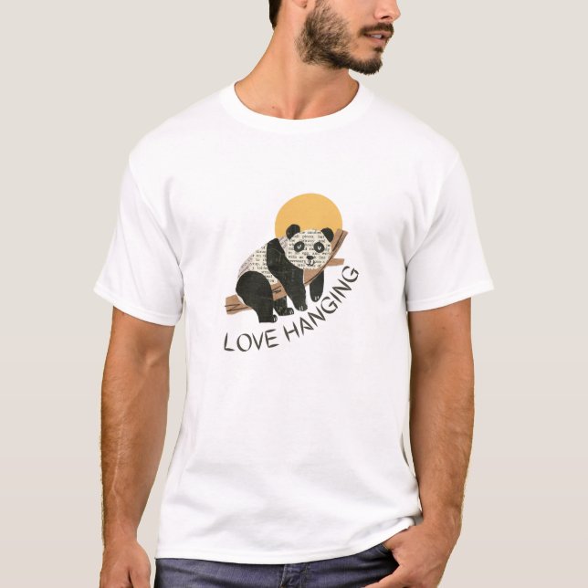 Panda love hanging  T-Shirt (Front)