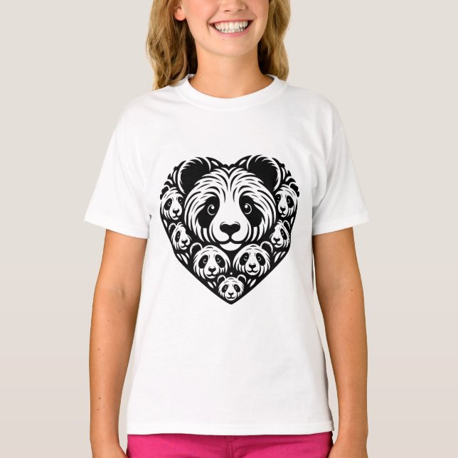 Panda love heart T-Shirt (Front)