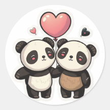 Panda Love: Holding Hands Sticker