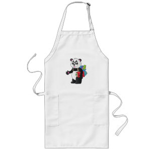 panda love school long apron