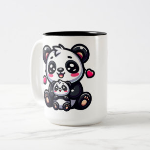 Panda Love With Panda Hugs Two-Tone Coffee Mug
