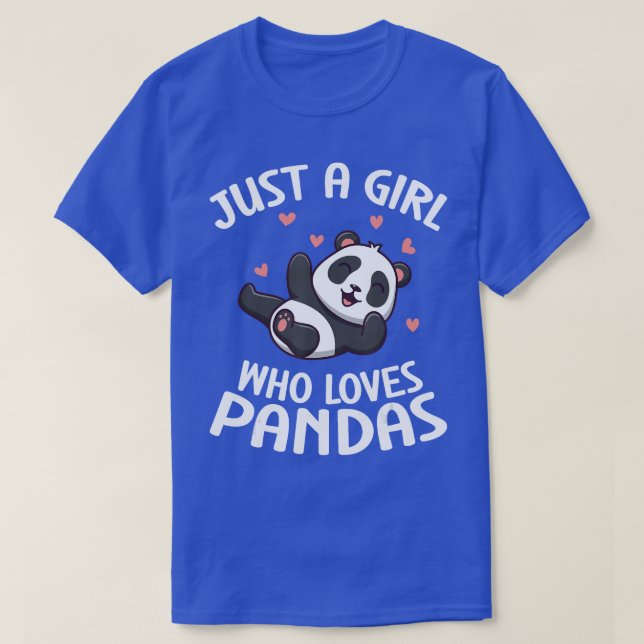 Panda Lover Cute Kids Just A Girl Who Loves Pandas T-Shirt (Design Front)