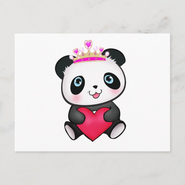 Panda Lover Fan Gift Valentine's Day Heart Present Holiday Postcard (Front)