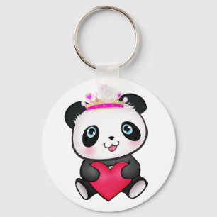 Panda Lover Fan Gift Valentine's Day Heart Present Key Ring