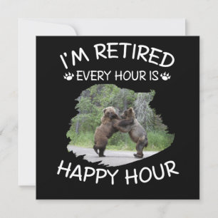 Panda Lover   I'm Retired Every Hour Is Happy Hour Invitation