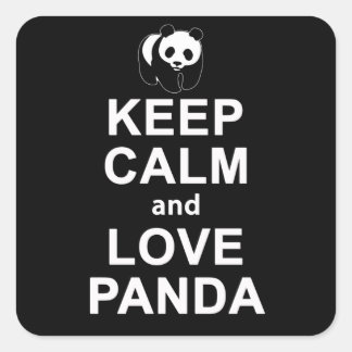 Panda Lover | Kepp Calm And Love Panda Square Sticker