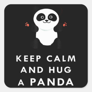 Panda Lover Kepp Calm And Love Panda Square Sticker
