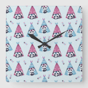 Panda Lover To Be Like Panda Square Wall Clock