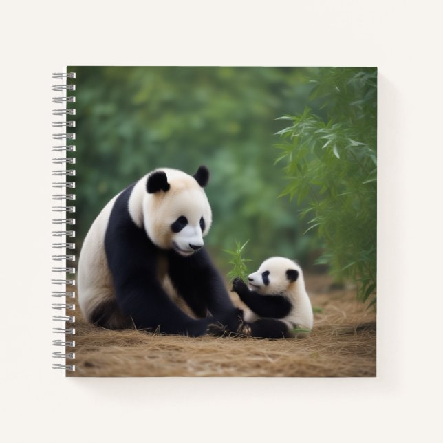Panda Mama and Baby Jigsaw Puzzle Notebook (Front)