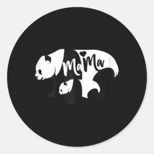 Panda Mama Cub Bear Mom Classic Round Sticker