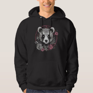 Panda Mandala Flowers Animal Rose Motif Panda Hoodie