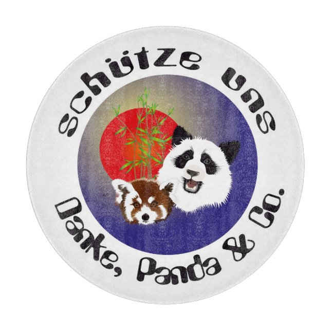 Panda Meeting Cutting Board (Front)