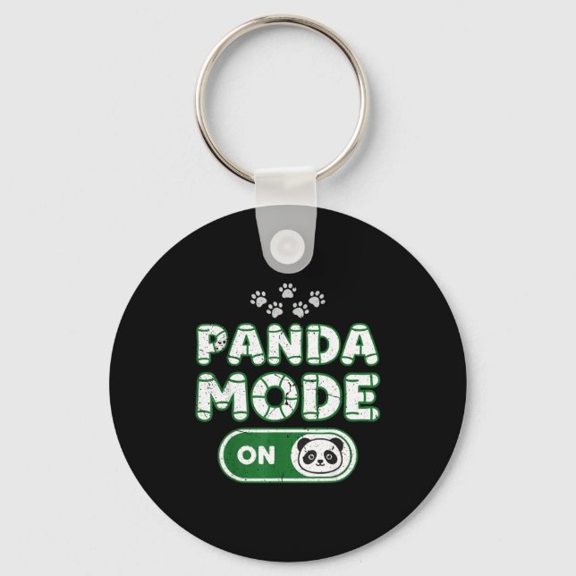 Panda Mode On Funny Animal Bear Lover Owner Costum Key Ring (Front)