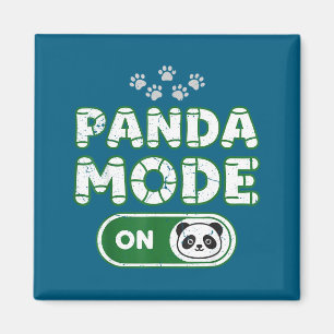 Panda Mode On Funny Animal Bear Lover Owner Costum Magnet