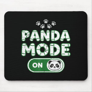 Panda Mode On Funny Animal Bear Lover Owner Costum Mouse Mat