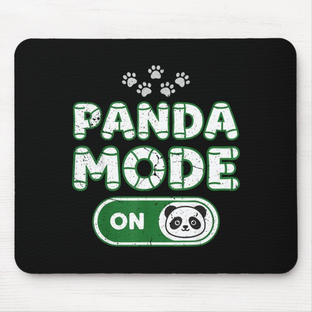 Panda Mode On Funny Animal Bear Lover Owner Costum Mouse Mat (Front)