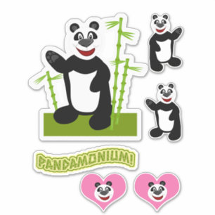 Panda-monium Cute Cartoon Panda Bear Set