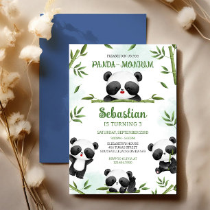 Panda-monium Panda Birthday Invitation