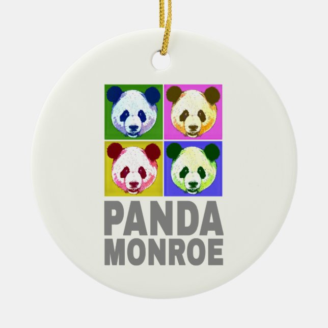 Panda Monroe Bear Pop Art Portrait Ceramic Tree Decoration (Front)