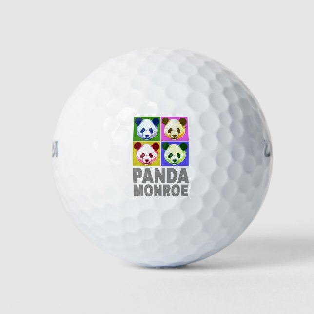 Panda Monroe Bear Pop Art Portrait Golf Balls (Front)