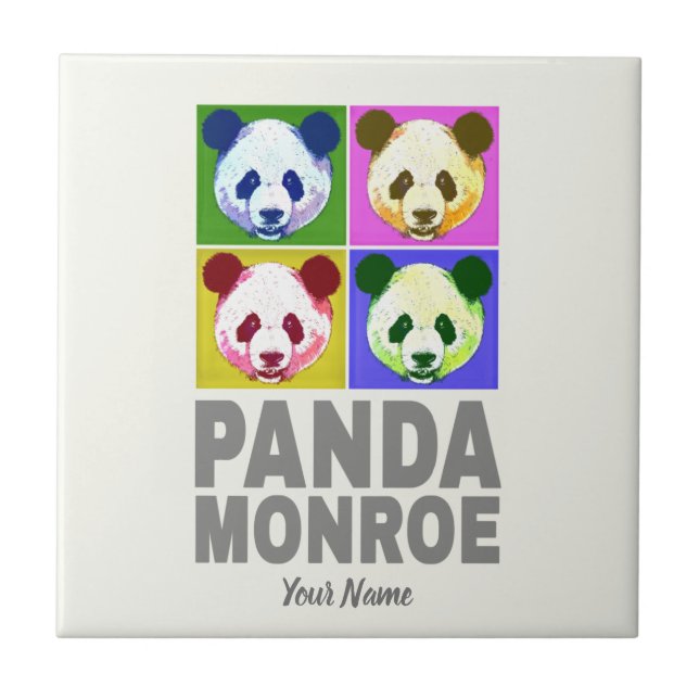 Panda Monroe Bear Pop Art Portrait Tile (Front)