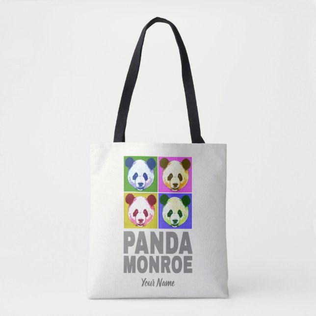 Panda Monroe Bear Pop Art Portrait Tote Bag (Front)