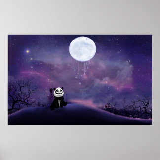 Panda Moon Poster