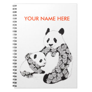 Panda Mother & Baby Cub Notebook