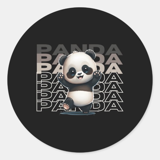 Panda Motif Ultra Realistic Panda Classic Round Sticker (Front)