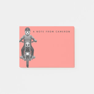 Panda Motorcyle Rider Add Your Name Post-it Notes