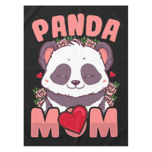 Panda Mum Gift For Owner Panda Mum Tablecloth