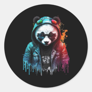 Panda Music Dj Controller Gaming Panda Classic Round Sticker