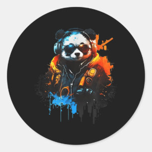 Panda Music Dj Controller Gaming Panda Classic Round Sticker