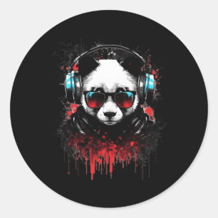 Panda Music Dj Controller Gaming Panda Classic Round Sticker