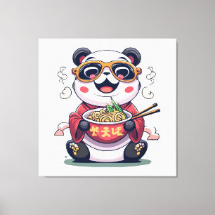 Panda Noodles Canvas Print