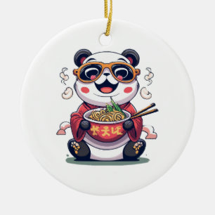 Panda Noodles Ceramic Tree Decoration