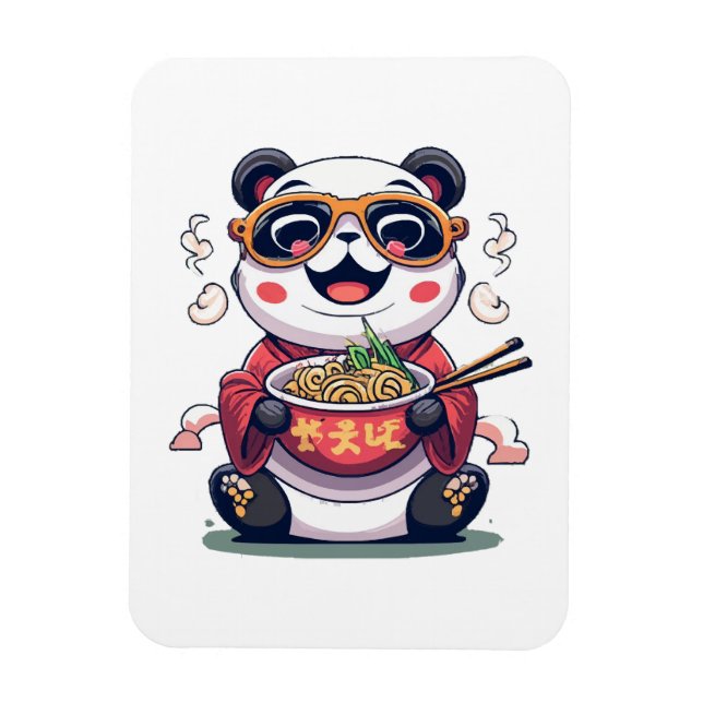 Panda Noodles Magnet (Vertical)