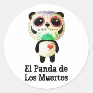 Panda of The Day of The Dead Classic Round Sticker
