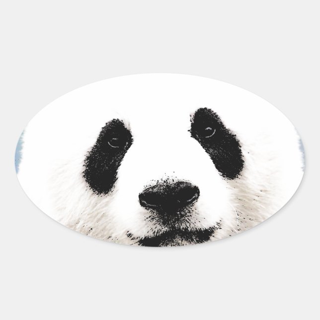 Panda Oval Sticker (Front)