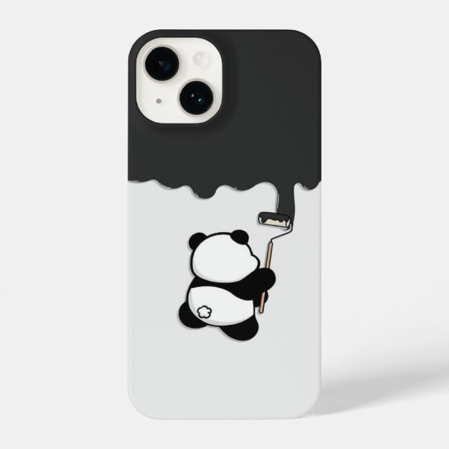 Panda Paint Drip – Artistic Minimalist Phone Case (Back)