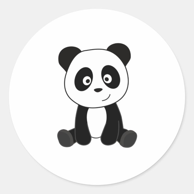 Panda Panda Bear Cute Animals Kids Teddy Classic Round Sticker (Front)
