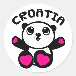 Panda Panda Croatia Classic Round Sticker