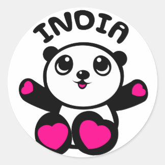 Panda Panda India Classic Round Sticker