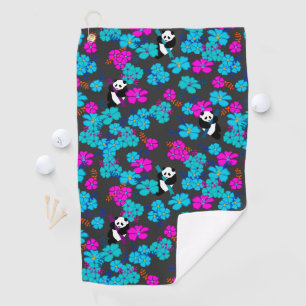 Panda Paradise Bloom Golf Towel