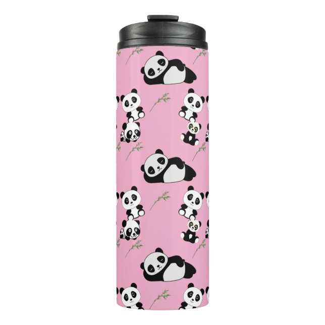 Panda Paradise Water Bottle: Fun and Safe Sips for Thermal Tumbler (Front)