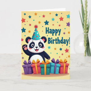 Panda Party Birthday Card