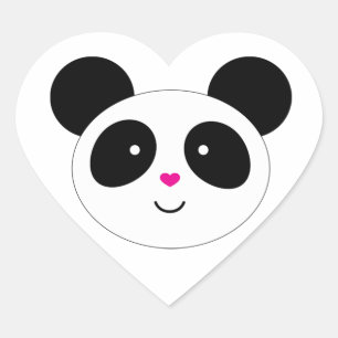 Panda Party Heart Sticker