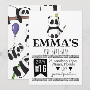 Panda Party Invitation